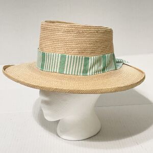 Boater Hat 100% Palm Straw by Sundance ? Made Guatemala Sz 53 Wide Brim